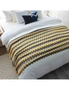 SOGA 2X 220cm Yellow Zigzag Striped Throw Blanket Acrylic Wave Knitted Fringed Woven Cover Couch Bed Sofa Home Decor, hi-res
