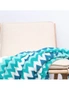 SOGA 2X 170cm Blue Zigzag Striped Throw Blanket Acrylic Wave Knitted Fringed Woven Cover Couch Bed Sofa Home Decor, hi-res