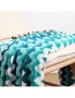 SOGA 220cm Blue Zigzag Striped Throw Blanket Acrylic Wave Knitted Fringed Woven Cover Couch Bed Sofa Home Decor, hi-res