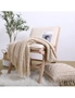 SOGA 2X Beige Diamond Pattern Knitted Throw Blanket Warm Cozy Woven Cover Couch Bed Sofa Home Decor with Tassels, hi-res