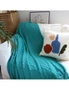 SOGA Teal Diamond Pattern Knitted Throw Blanket Warm Cozy Woven Cover Couch Bed Sofa Home Decor with Tassels, hi-res