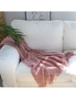 SOGA 2X  Pink Diamond Pattern Knitted Throw Blanket Warm Cozy Woven Cover Couch Bed Sofa Home Decor with Tassels, hi-res