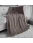 SOGA 2X Coffee Textured Knitted Throw Blanket Warm Cozy Woven Cover Couch Bed Sofa Home Decor with Tassels, hi-res