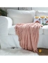 SOGA 2X Pink Textured Knitted Throw Blanket Warm Cozy Woven Cover Couch Bed Sofa Home Decor with Tassels, hi-res