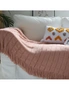 SOGA 2X Pink Textured Knitted Throw Blanket Warm Cozy Woven Cover Couch Bed Sofa Home Decor with Tassels, hi-res