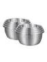 SOGA 2X Stainless Steel Nesting Basin Colander Perforated Kitchen Sink Washing Bowl Metal Basket Strainer Set of 4, hi-res