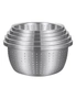 SOGA Stainless Steel Nesting Basin Colander Perforated Kitchen Sink Washing Bowl Metal Basket Strainer Set of 5, hi-res