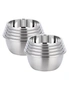 SOGA 2X 5Pcs Deepen Polished Stainless Steel Stackable Baking Washing Mixing Bowls Set Food Storage Basin, hi-res