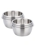 SOGA 2X 3Pcs Deepen Matte Stainless Steel Stackable Baking Washing Mixing Bowls Set Food Storage Basin, hi-res