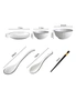 SOGA White Japanese Style Ceramic Dinnerware Crockery Soup Bowl Plate Server Kitchen Home Decor Set of 5, hi-res