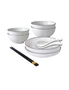SOGA White Japanese Style Ceramic Dinnerware Crockery Soup Bowl Plate Server Kitchen Home Decor Set of 6, hi-res