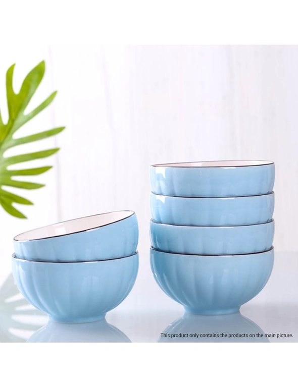 SOGA Blue Japanese Style Ceramic Dinnerware Crockery Soup Bowl Plate Server Kitchen Home Decor Set of 10, hi-res image number null