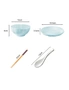 SOGA Light Blue Japanese Style Ceramic Dinnerware Crockery Soup Bowl Plate Server Kitchen Home Decor Set of 8, hi-res