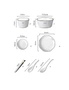 SOGA White Antler Printed Ceramic Dinnerware Set Crockery Soup Bowl Plate Server Kitchen Home Decor Set of 28, hi-res