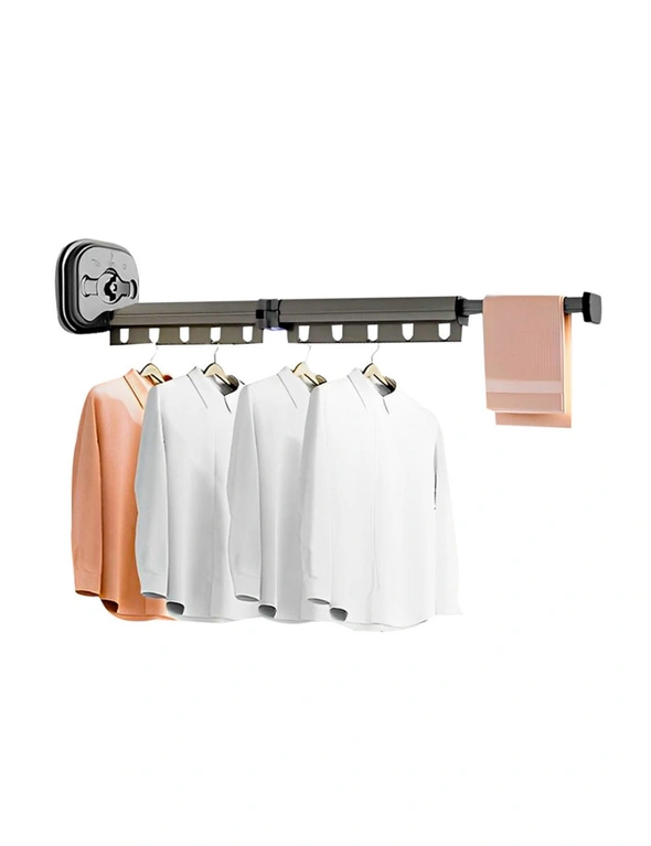 SOGA 93.2cm Wall-Mounted Clothing Dry Rack Retractable Space-Saving Foldable Hanger, hi-res image number null