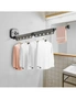 SOGA 93.2cm Wall-Mounted Clothing Dry Rack Retractable Space-Saving Foldable Hanger, hi-res