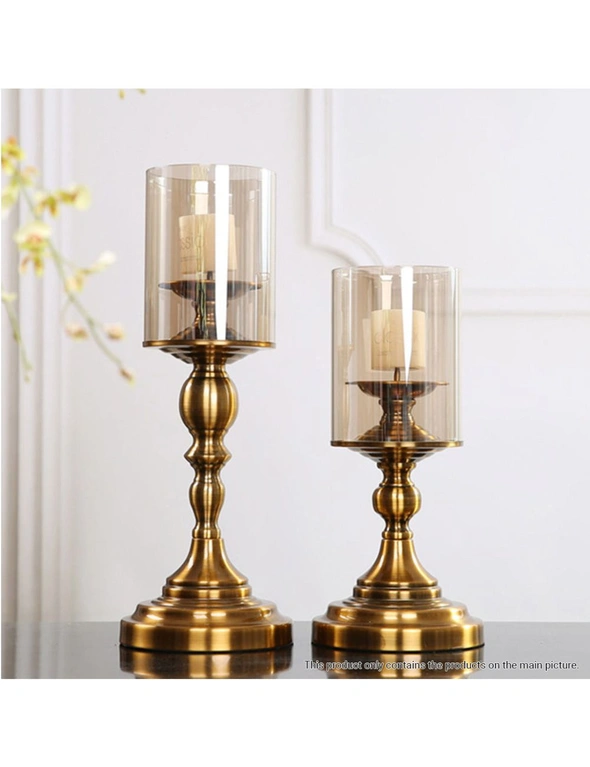 SOGA 42cm Gold Nordic Deluxe Candlestick Candle Holder Stand Pillar Glass /Iron, hi-res image number null