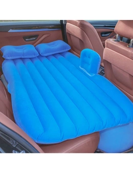 SOGA Blue Stripe Inflatable Car Mattress Portable Camping Rest Air Bed Travel Compact Sleeping Kit Essentials