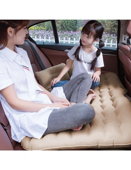 SOGA Beige Ripple Inflatable Car Mattress Portable Camping Air Bed Travel Sleeping Kit Essentials