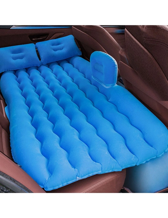 SOGA Blue Ripple Inflatable Car Mattress Portable Camping Air Bed Travel Sleeping Kit Essentials, hi-res image number null