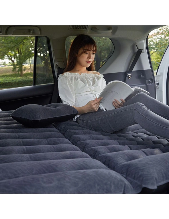 SOGA Black Inflatable Car Boot Mattress Portable Camping Air Bed Travel Sleeping Essentials, hi-res image number null