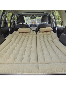 SOGA 2X Beige Inflatable Car Boot Mattress Portable Camping Air Bed Travel Sleeping Essentials
