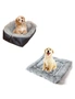SOGA Black Dual-purpose Cushion Nest Cat Dog Bed Warm Plush Kennel Mat Pet Home Travel Essentials, hi-res