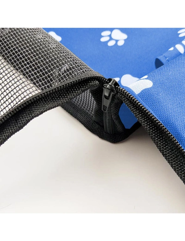 SOGA Waterproof Pet Booster Car Seat Breathable Mesh Safety Travel Portable Dog Carrier Bag Blue, hi-res image number null