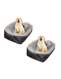 SOGA 2X Black Dual-purpose Cushion Nest Cat Dog Bed Warm Plush Kennel Mat Pet Home Travel Essentials