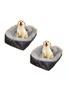 SOGA 2X Black Dual-purpose Cushion Nest Cat Dog Bed Warm Plush Kennel Mat Pet Home Travel Essentials, hi-res