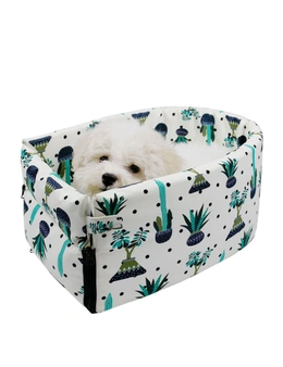 SOGA Car Central Control Nest Pet Safety Travel Bed Dog Kennel Portable Washable Pet Bag White