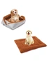 SOGA 2X Silver Dual-purpose Cushion Nest Cat Dog Bed Warm Plush Kennel Mat Pet Home Travel Essentials, hi-res