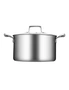 SOGA 28cm Stainless Steel Soup Pot Stock Cooking Stockpot Heavy Duty Thick Bottom with Glass Lid, hi-res