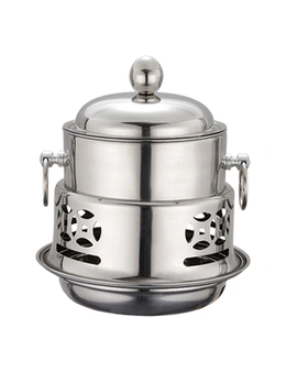 SOGA Stainless Steel Mini Asian Buffet Hot Pot Single Person Shabu Alcohol Stove Burner with Lid
