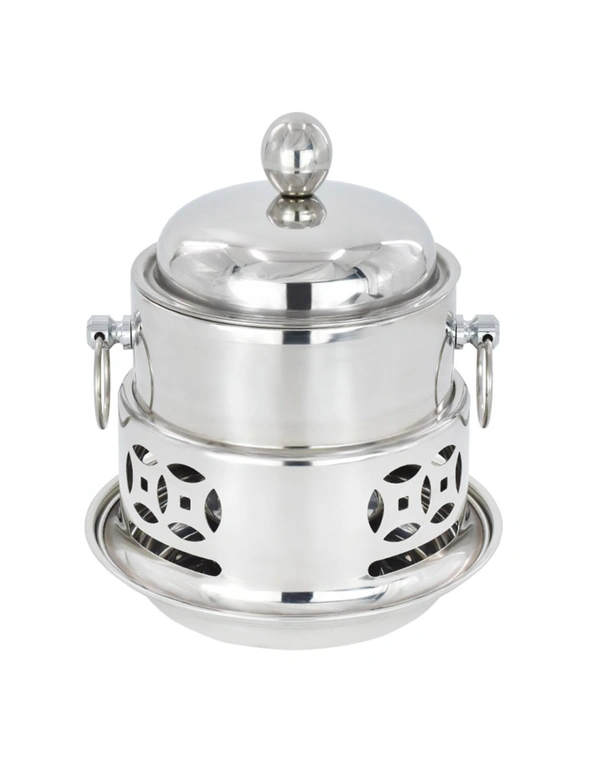 SOGA 2X Stainless Steel Mini Asian Buffet Hot Pot Single Person Shabu Alcohol Stove Burner with Lid, hi-res image number null