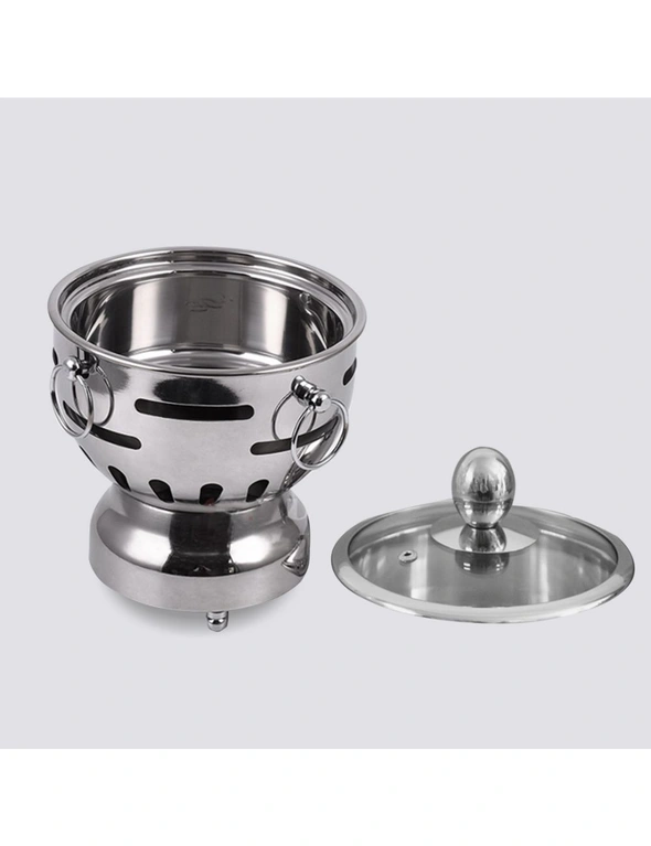 SOGA Stainless Steel Mini Asian Buffet Hot Pot Single Person Shabu Alcohol Stove Burner with Glass Lid, hi-res image number null