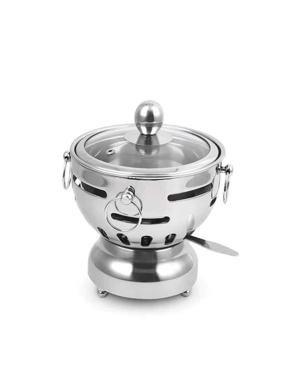 SOGA 2X Stainless Steel Mini Asian Buffet Hot Pot Single Person Shabu Alcohol Stove Burner with Glass Lid, hi-res image number null