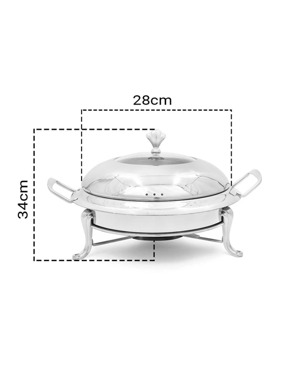 SOGA Stainless Steel Round Buffet Chafing Dish Cater Food Warmer Chafer with Glass Top Lid, hi-res image number null