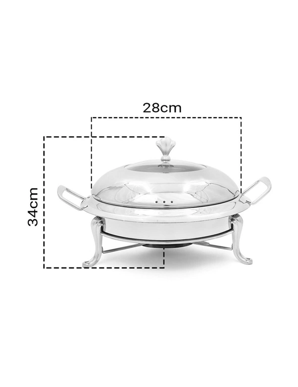 SOGA 2X Stainless Steel Round Buffet Chafing Dish Cater Food Warmer Chafer with Glass Top Lid, hi-res image number null