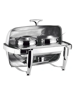 SOGA 6.5L Stainless Steel Double Soup Tureen Bowl Station Roll Top Buffet Chafing Dish Catering Chafer Food Warmer Server