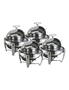 SOGA 4X 6.5L Stainless Steel Round Soup Tureen Bowl Station Roll Top Buffet Chafing Dish Catering Chafer Food Warmer Server, hi-res
