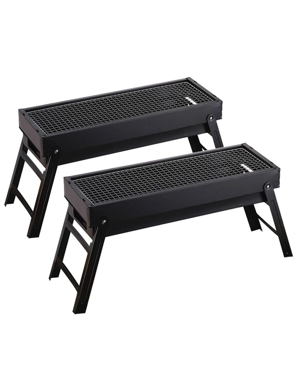 SOGA 60cm Portable Folding Charcoal Grill Outdoor BBQ 2pack, hi-res image number null