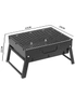 SOGA 43cm Portable Folding Thick Box-type Charcoal Grill for Outdoor BBQ Camping, hi-res