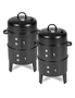 SOGA 3 In 1 Barbecue Smoker Outdoor Charcoal BBQ 2pack, hi-res