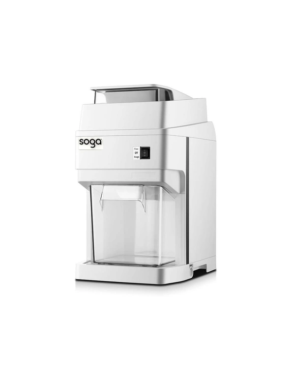 SOGA 300 Watts Electric Ice Shaver Crusher Slicer Snow Cone Maker Commercial Tabletop Machine 120kgs/h White, hi-res image number null