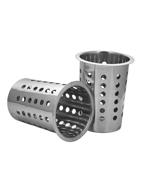 SOGA 2X 18/10 Stainless Steel Commercial Conical Utensils Cutlery Holder with 8 Holes, hi-res image number null