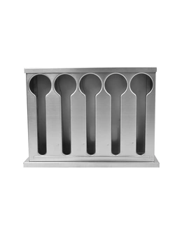 SOGA 2X Stainless Steel Buffet Restaurant Spoon Utensil Holder Storage Rack 5 Holes