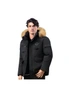 abbee Black Large Winter Fur Hooded Down Jacket Stylish Lightweight Quilted Warm Puffer Coat, hi-res
