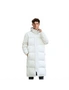 abbee White Large Winter Hooded Overcoat Long Jacket Stylish Lightweight Quilted Warm Puffer Coat, hi-res
