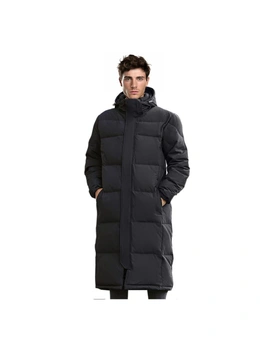 abbee Black XL Winter Hooded Overcoat Long Jacket Stylish Lightweight Quilted Warm Puffer Coat